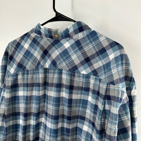 Duluth Trading Co. Size 3XL Blue Plaid Flannel Button Down Long Sleeve Shirt - Picture 9 of 14